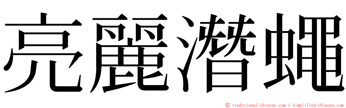 亮麗潛蠅 ming font