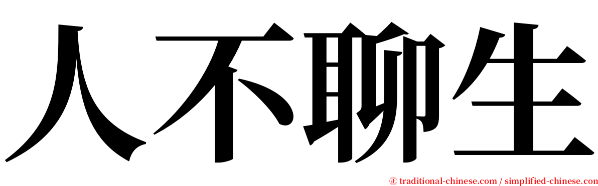 人不聊生 serif font