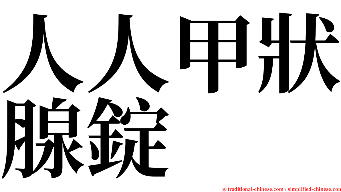 人人甲狀腺錠 serif font