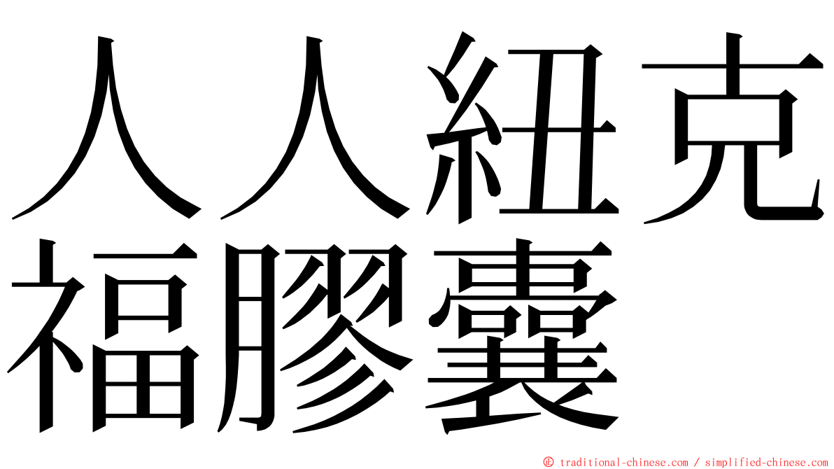 人人紐克福膠囊 ming font