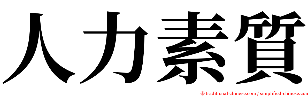 人力素質 serif font