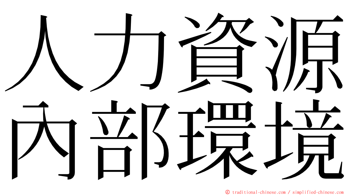 人力資源內部環境 ming font