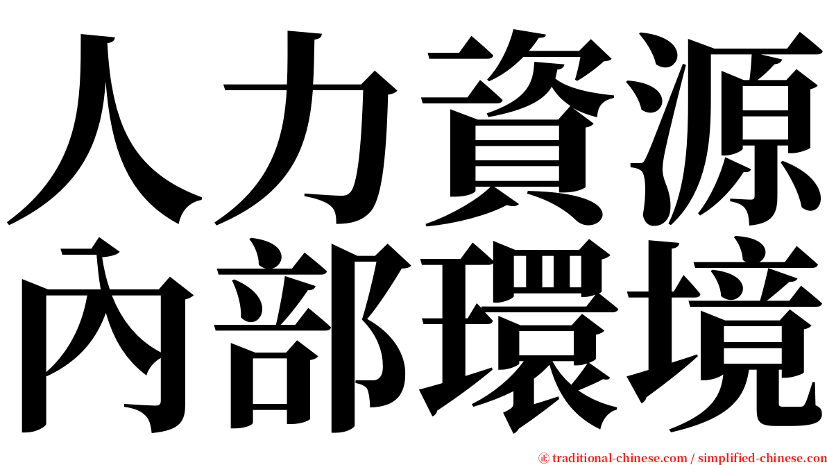 人力資源內部環境 serif font