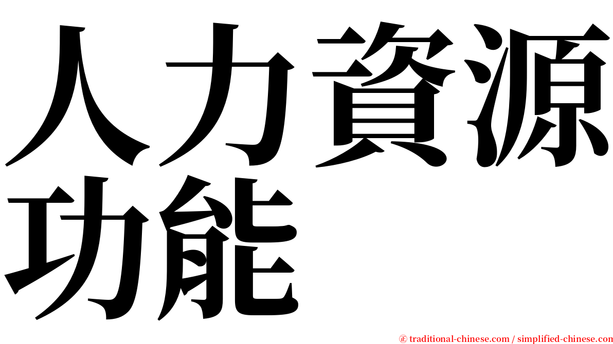 人力資源功能 serif font