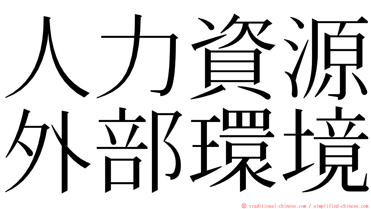 人力資源外部環境 ming font