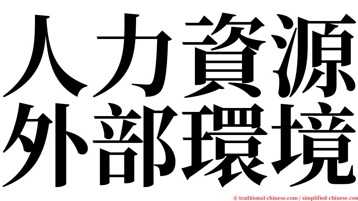 人力資源外部環境 serif font