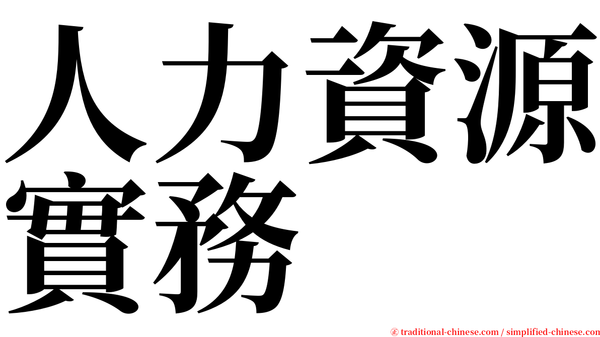 人力資源實務 serif font