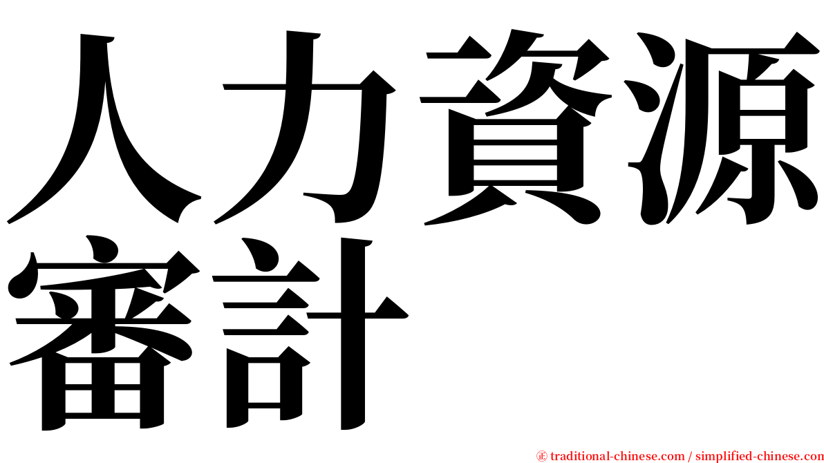 人力資源審計 serif font