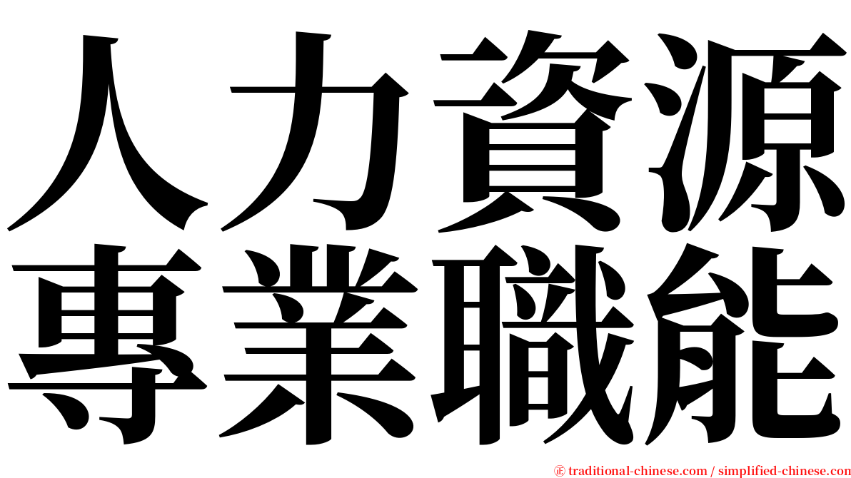 人力資源專業職能 serif font