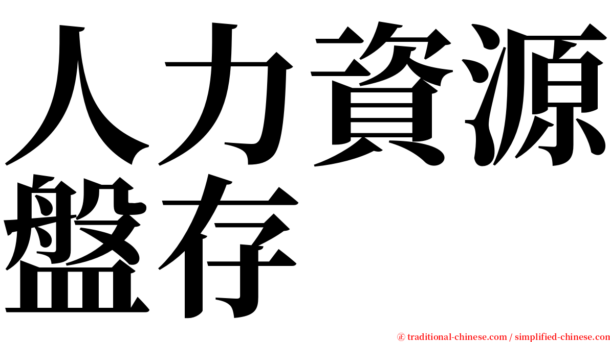 人力資源盤存 serif font