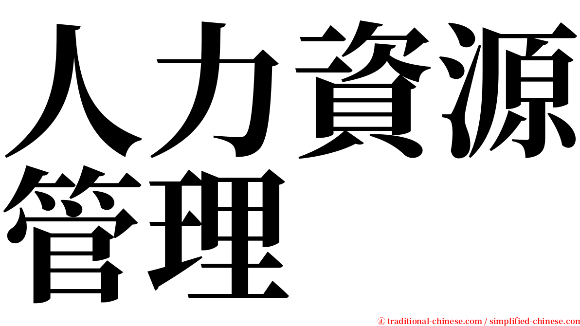 人力資源管理 serif font