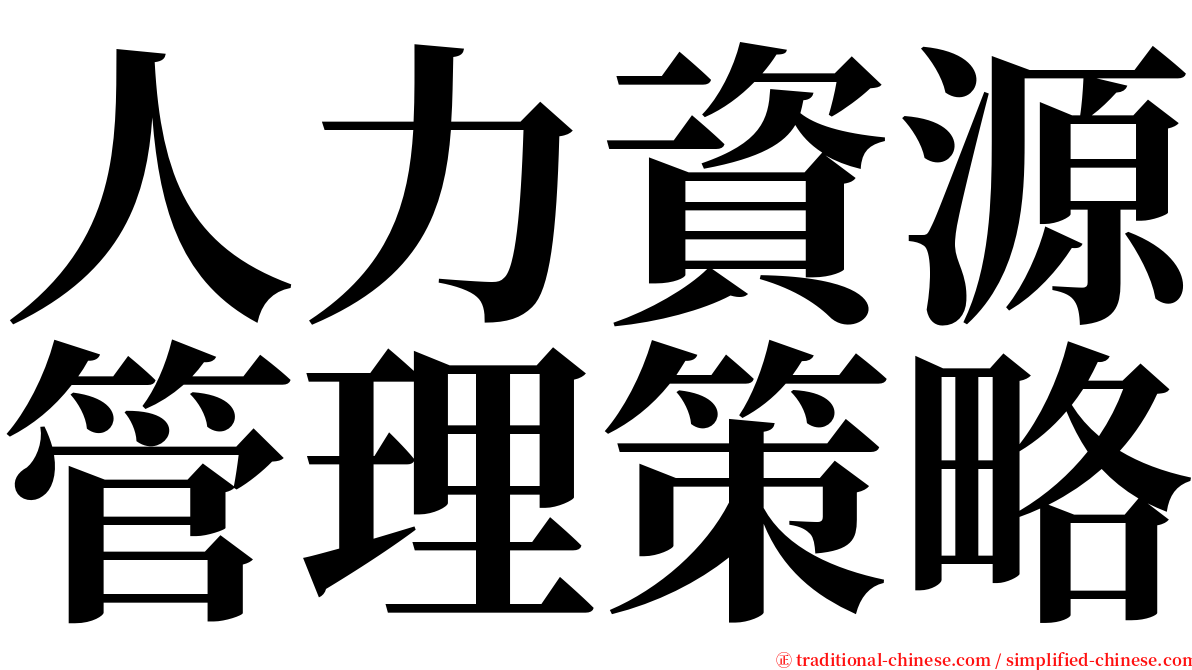 人力資源管理策略 serif font