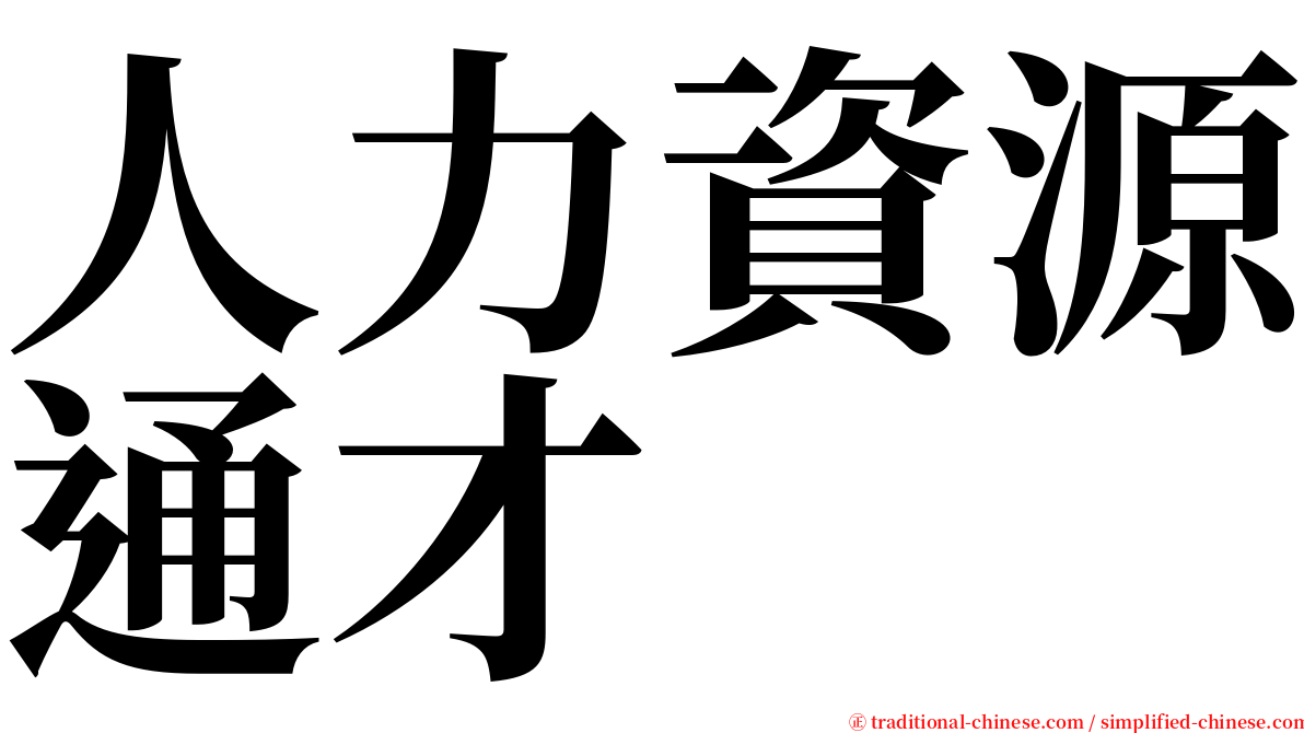 人力資源通才 serif font