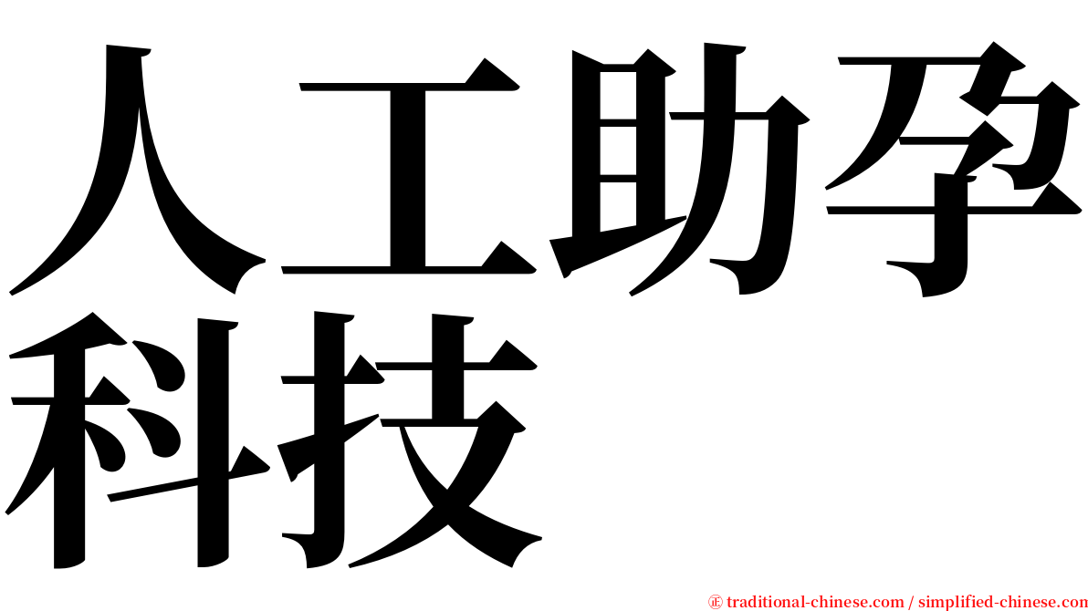 人工助孕科技 serif font