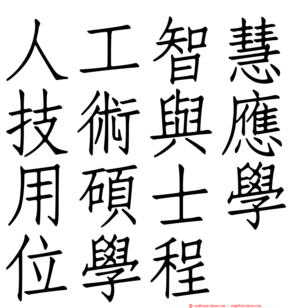 人工智慧技術與應用碩士學位學程