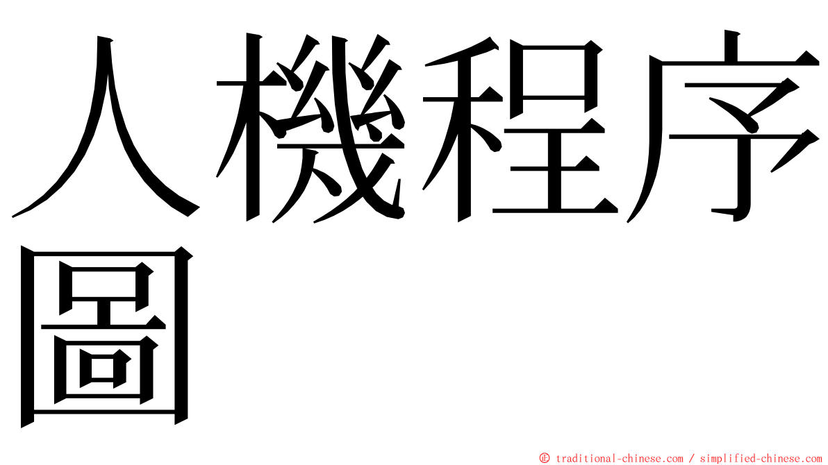 人機程序圖 ming font