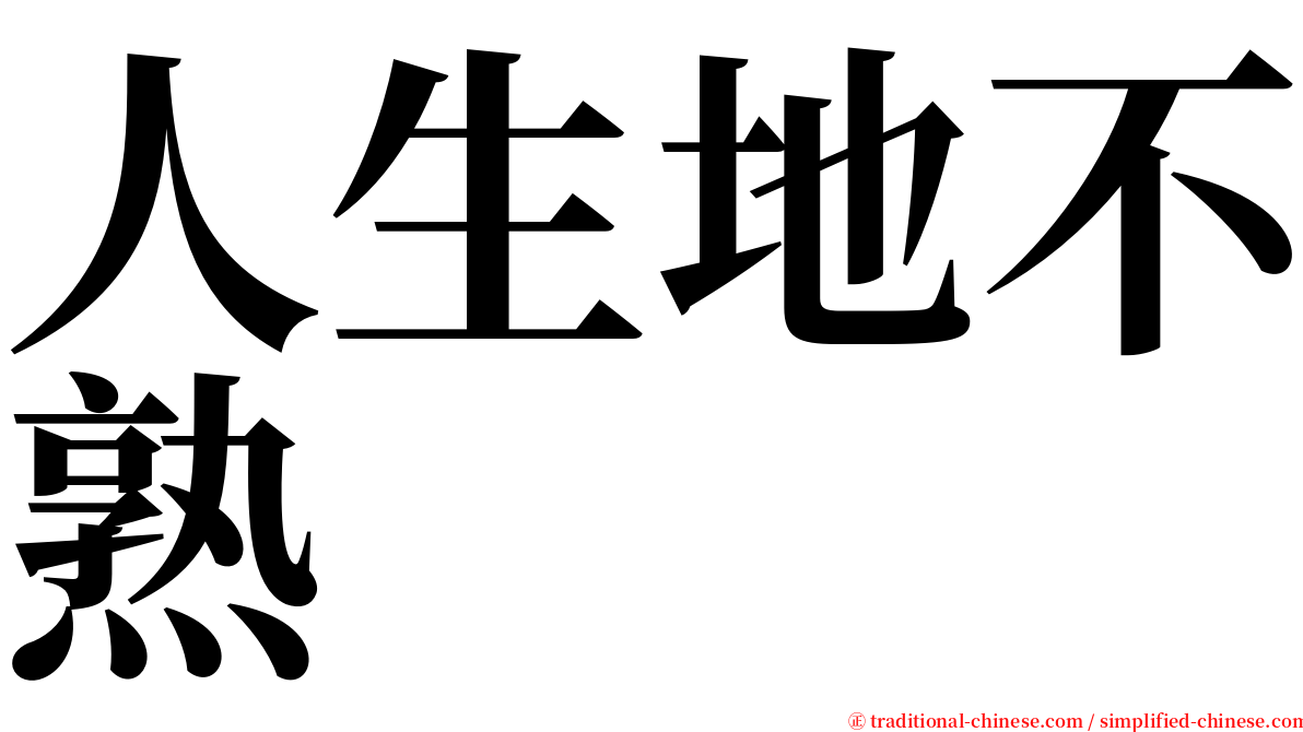 人生地不熟 serif font