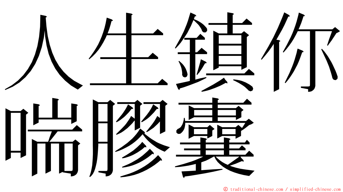 人生鎮你喘膠囊 ming font