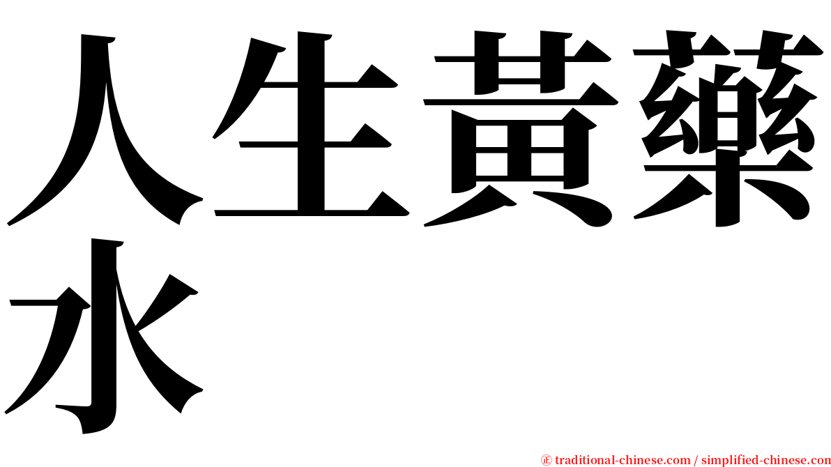 人生黃藥水 serif font