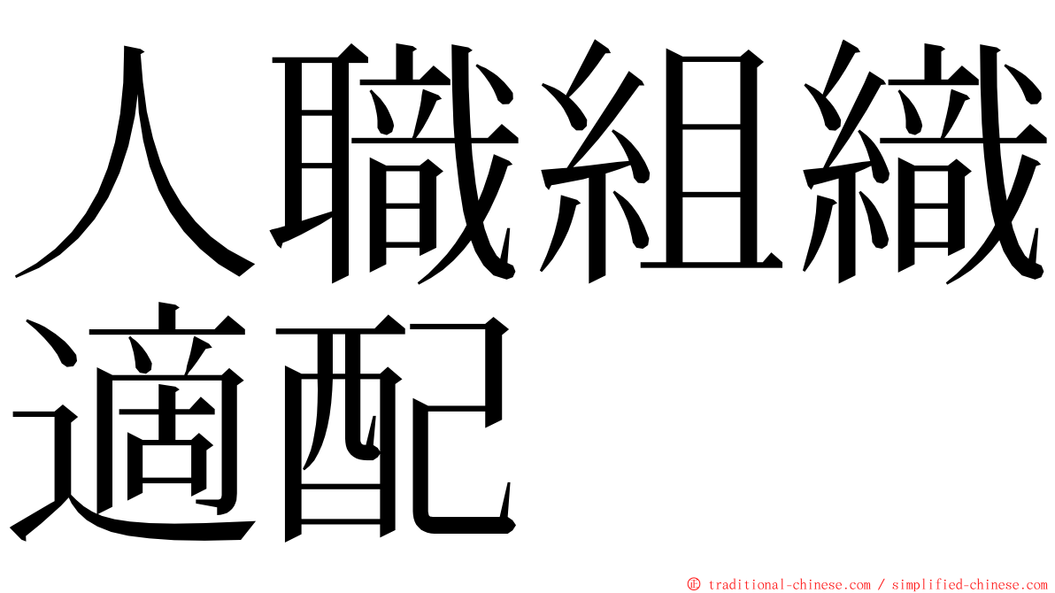 人職組織適配 ming font