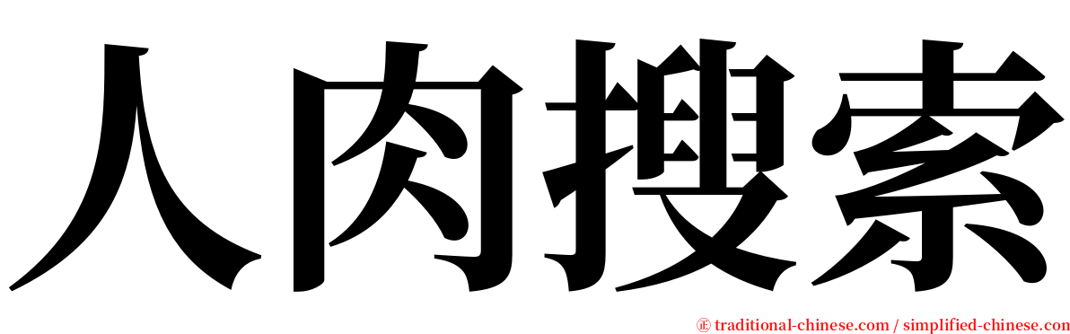 人肉搜索 serif font