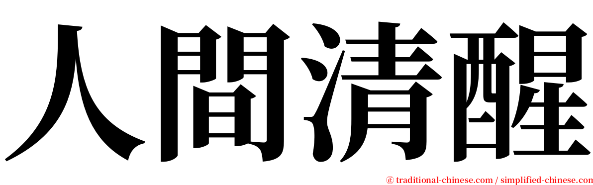 人間清醒 serif font