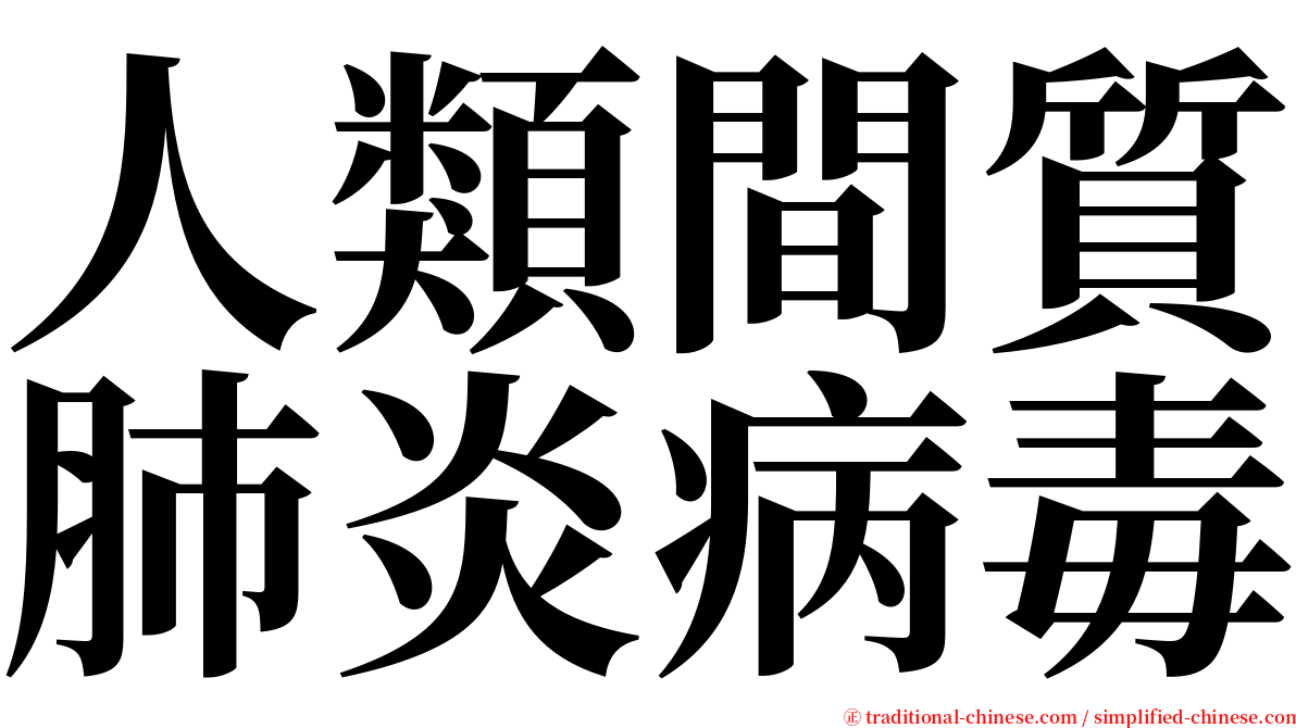 人類間質肺炎病毒 serif font