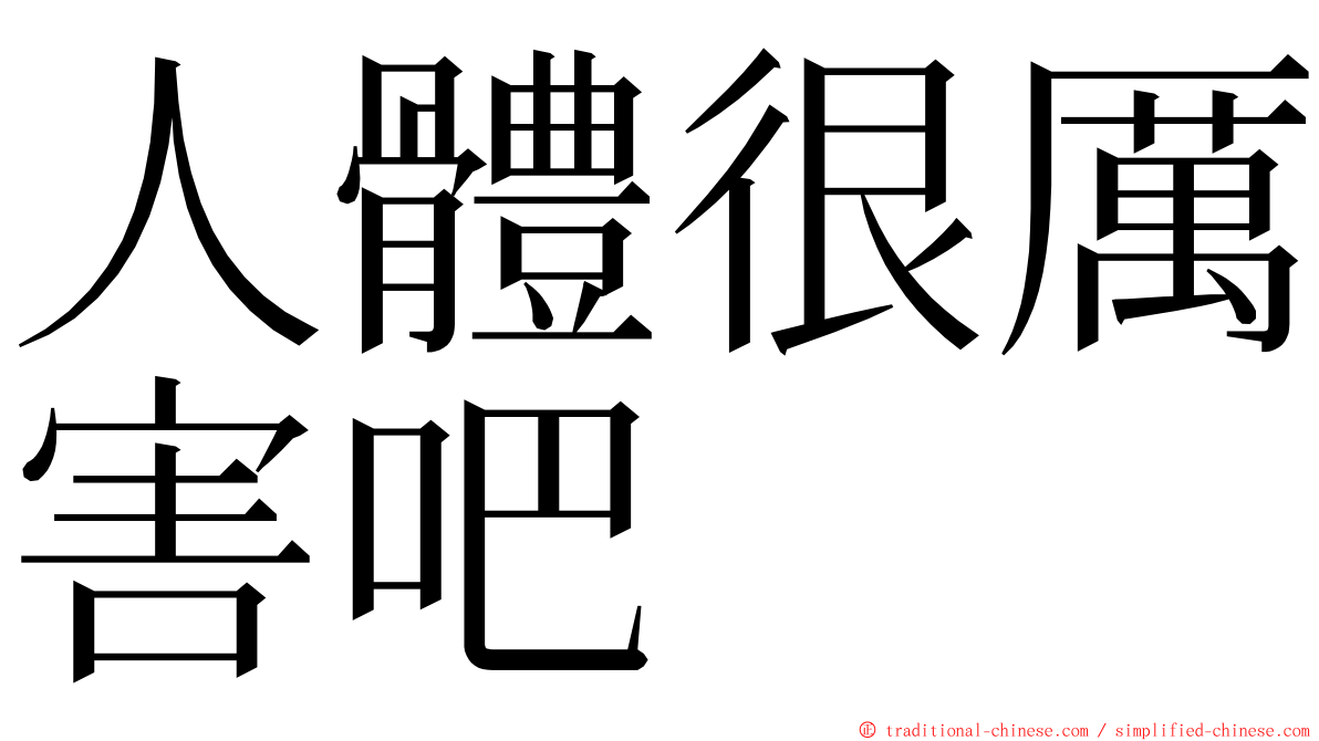 人體很厲害吧 ming font