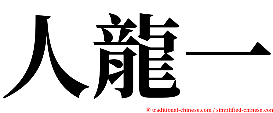 人龍一 serif font