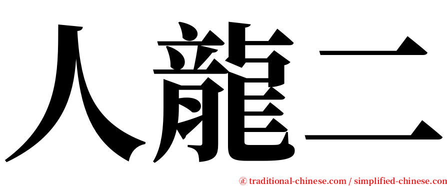人龍二 serif font