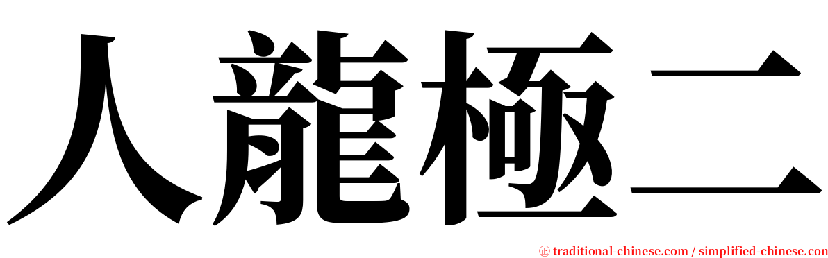 人龍極二 serif font