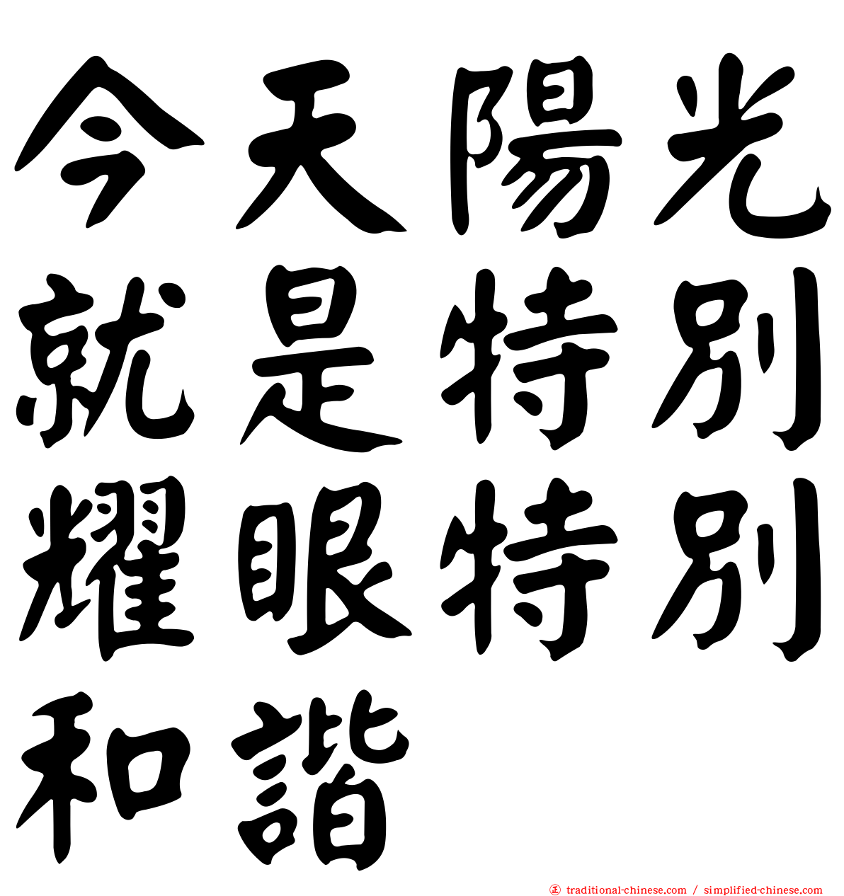 今天陽光就是特別耀眼特別和諧