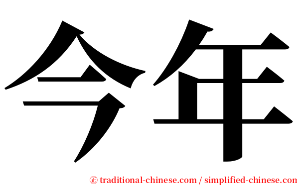 今年 serif font