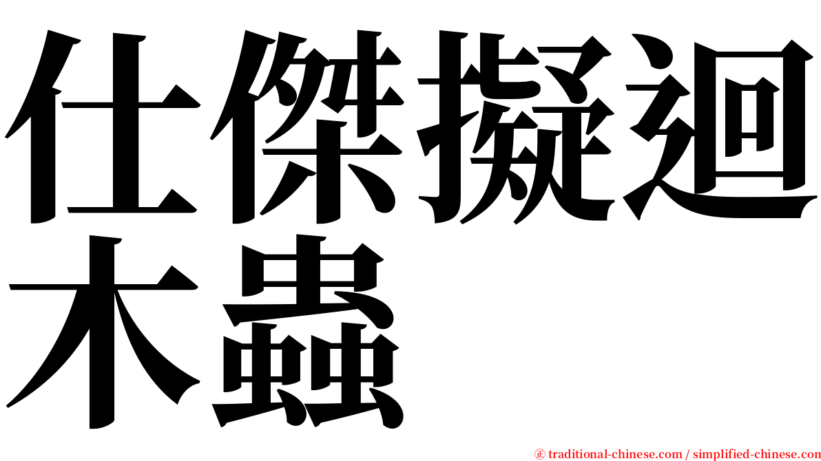 仕傑擬迴木蟲 serif font