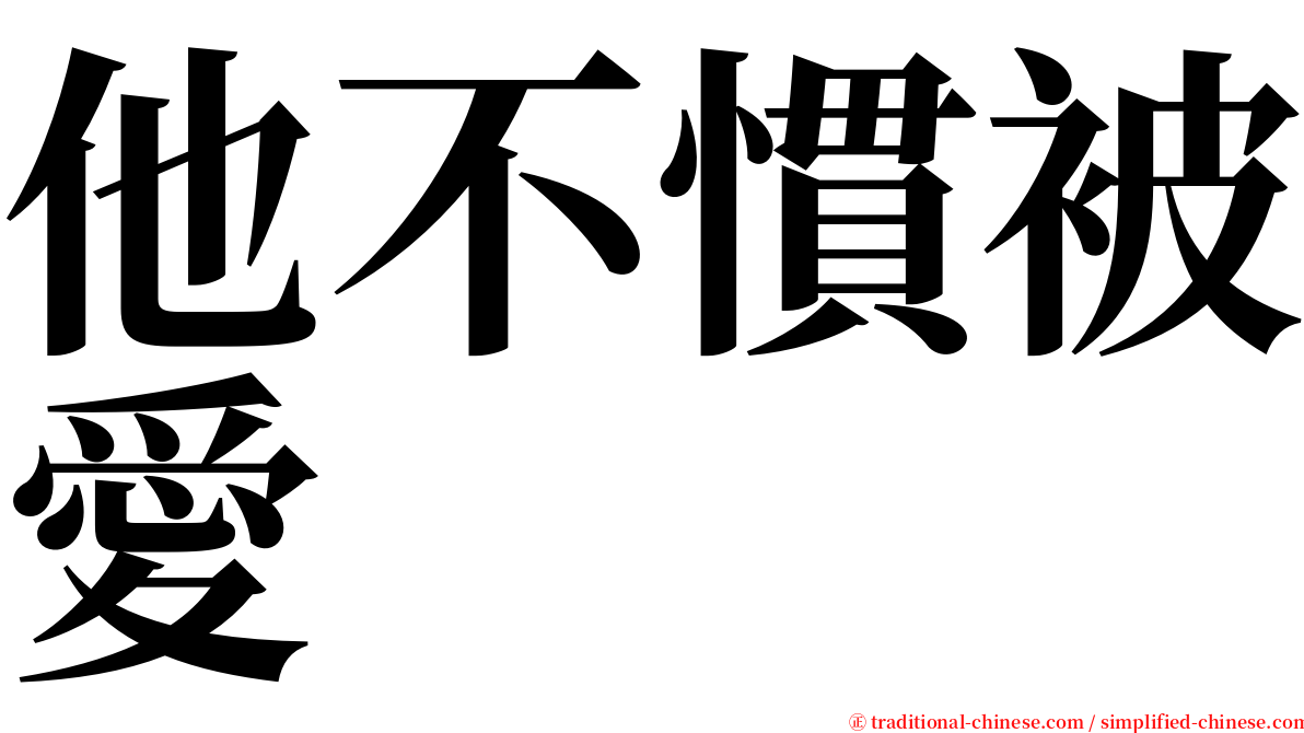 他不慣被愛 serif font