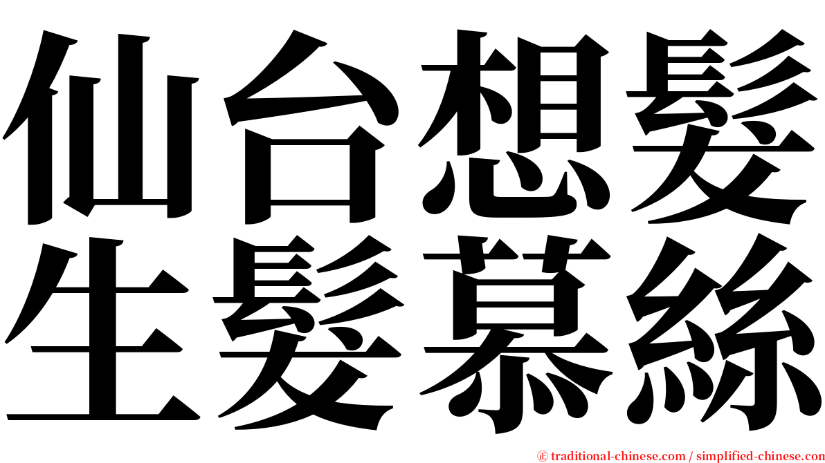 仙台想髮生髮慕絲 serif font