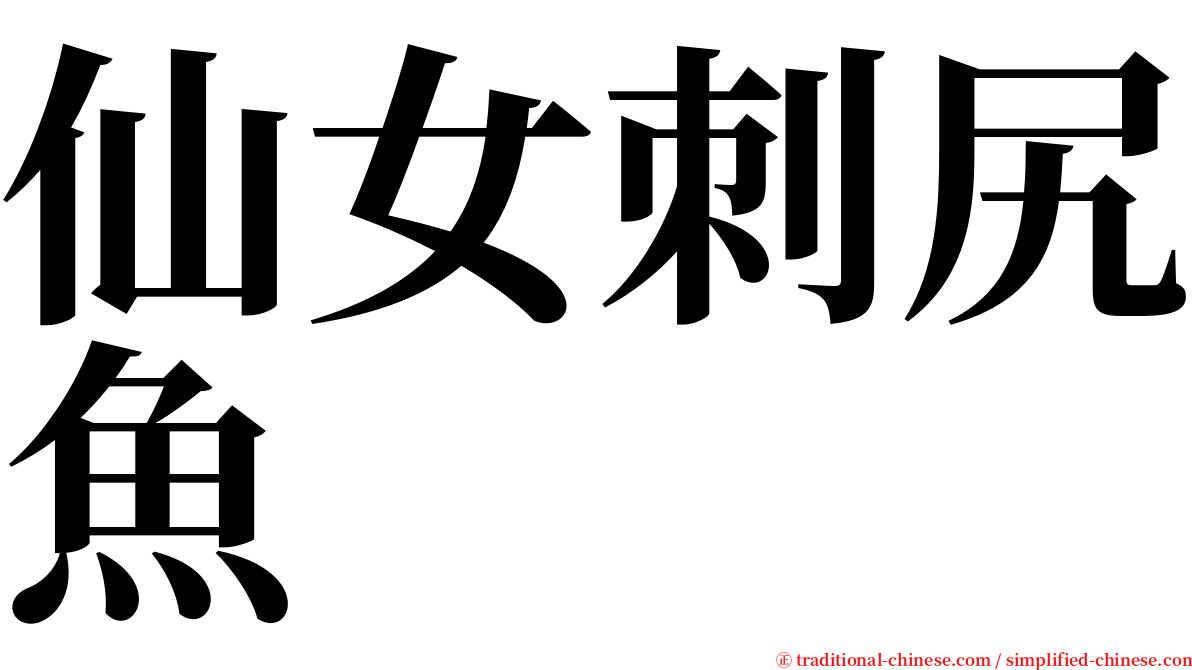 仙女刺尻魚 serif font