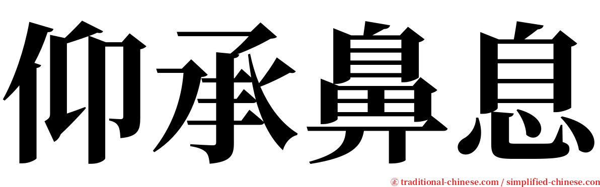 仰承鼻息 serif font