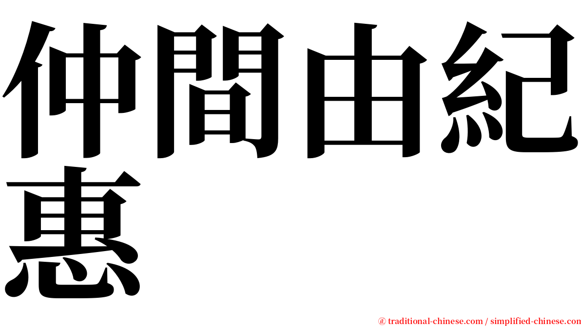 仲間由紀惠 serif font