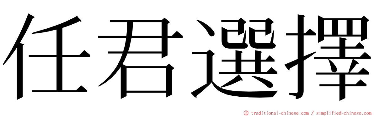 任君選擇 ming font