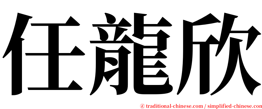 任龍欣 serif font