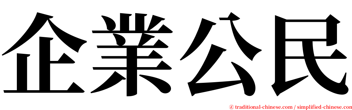 企業公民 serif font