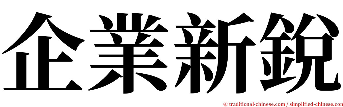 企業新銳 serif font