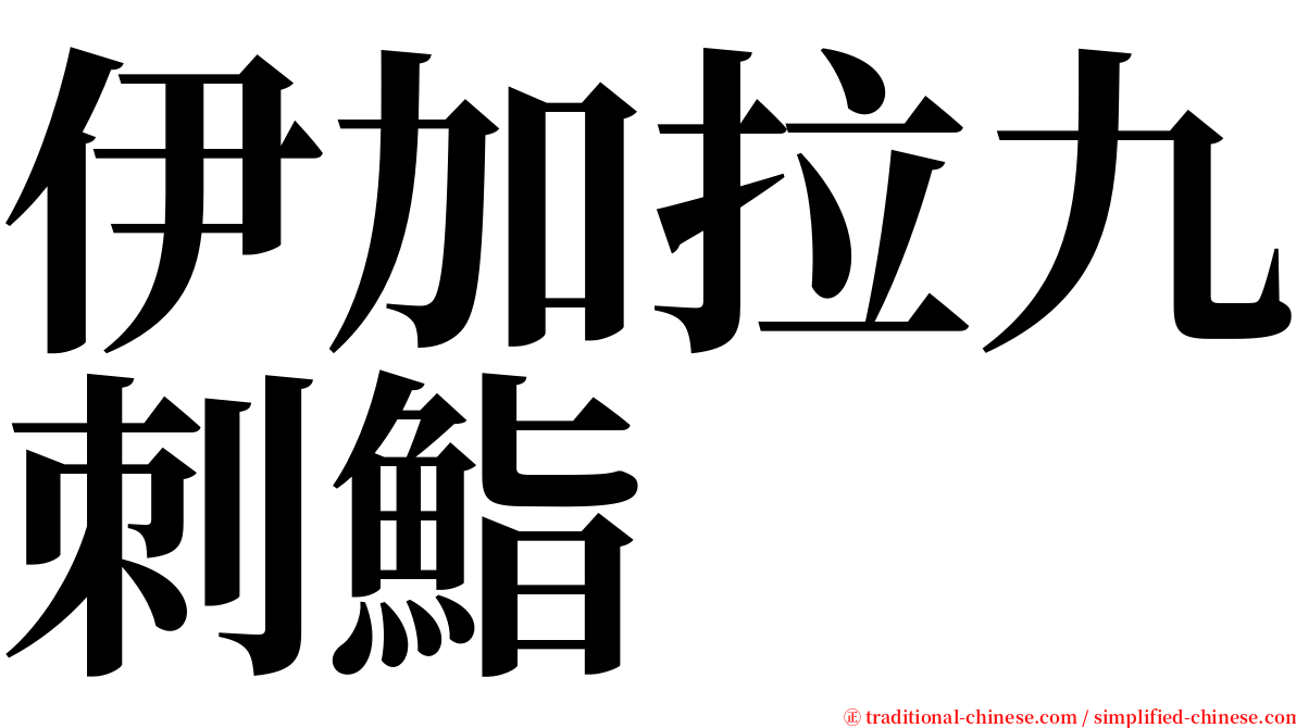 伊加拉九刺鮨 serif font