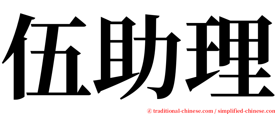 伍助理 serif font