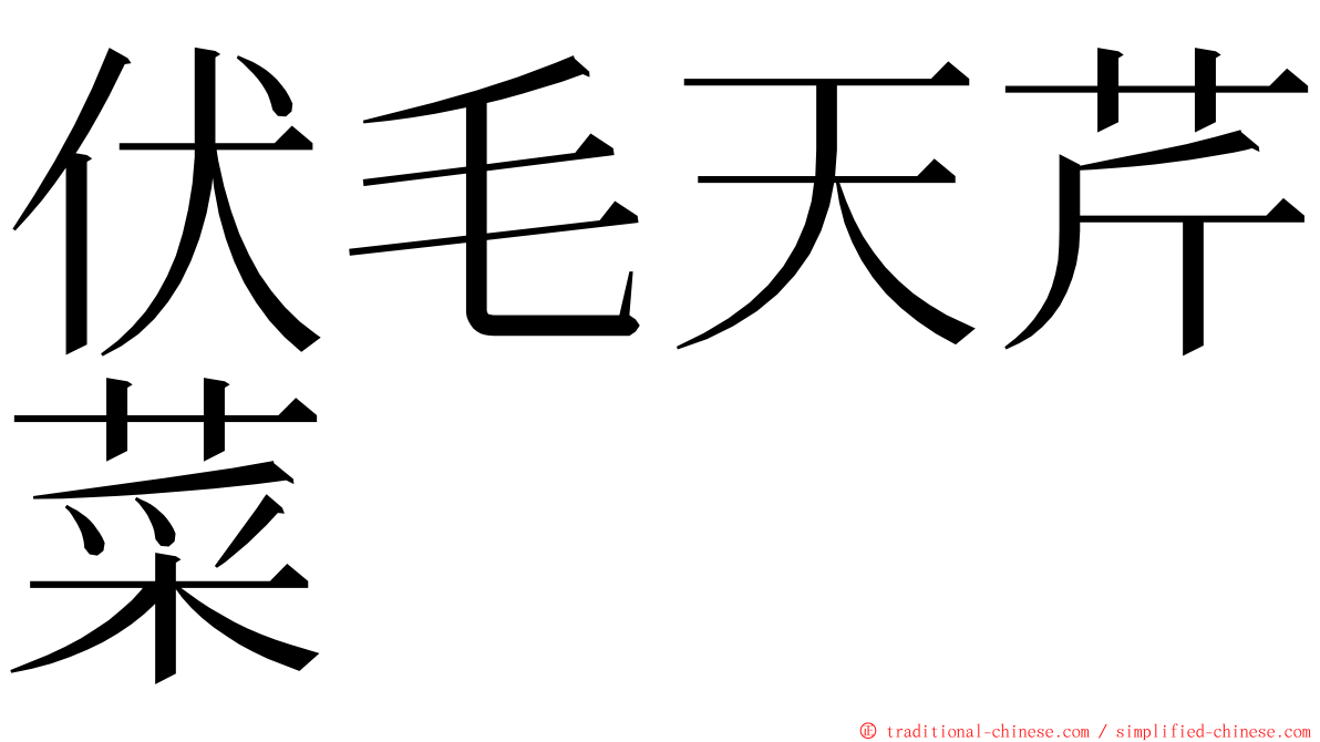 伏毛天芹菜 ming font