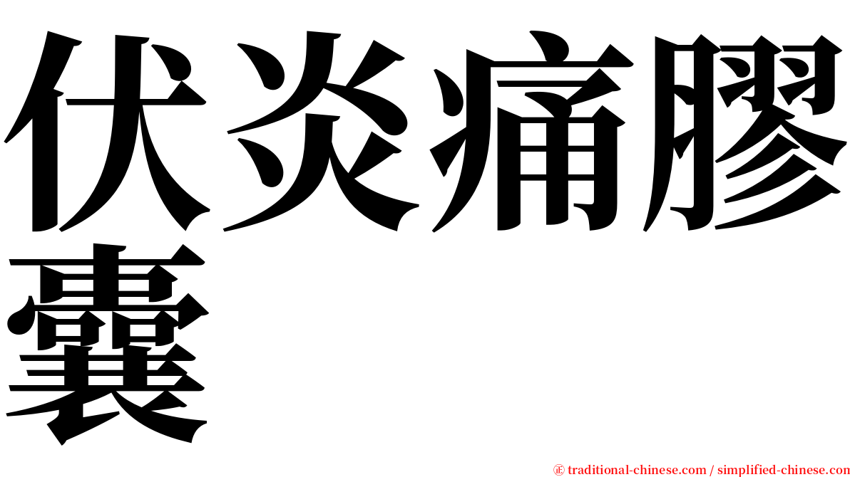 伏炎痛膠囊 serif font