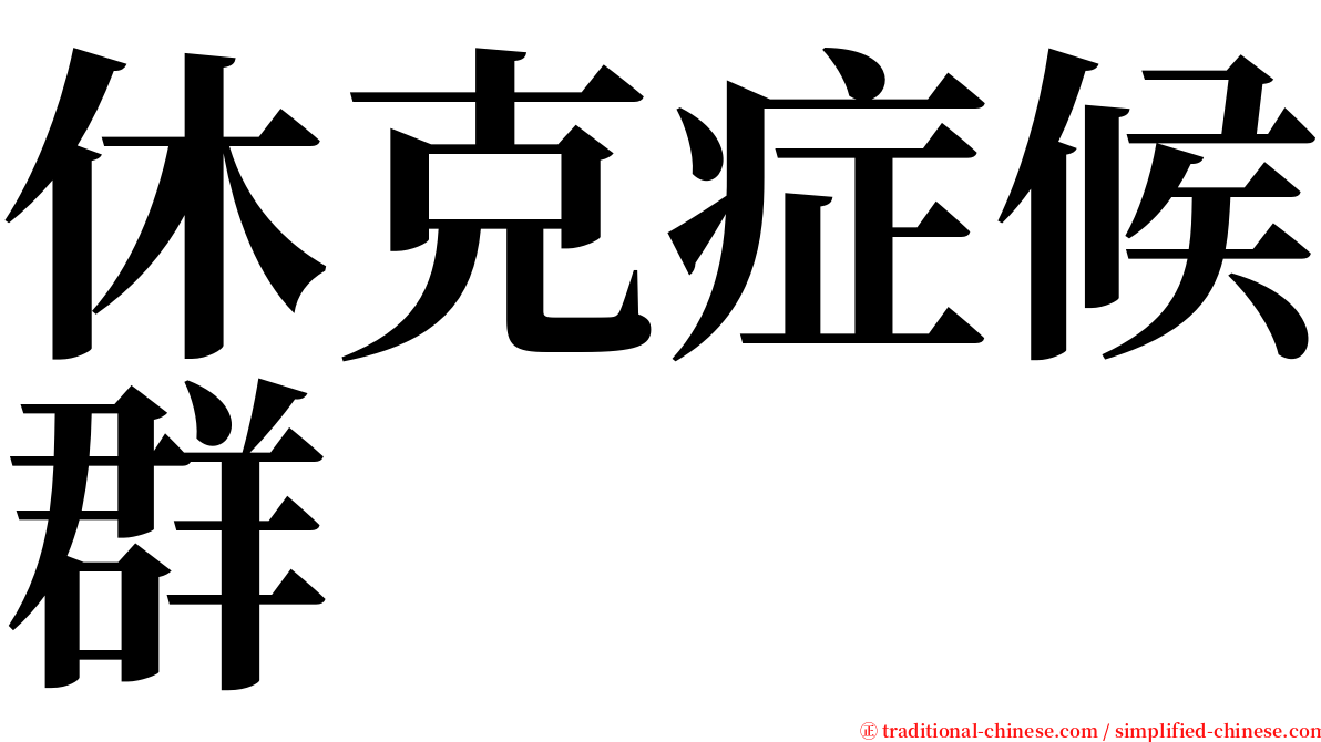 休克症候群 serif font