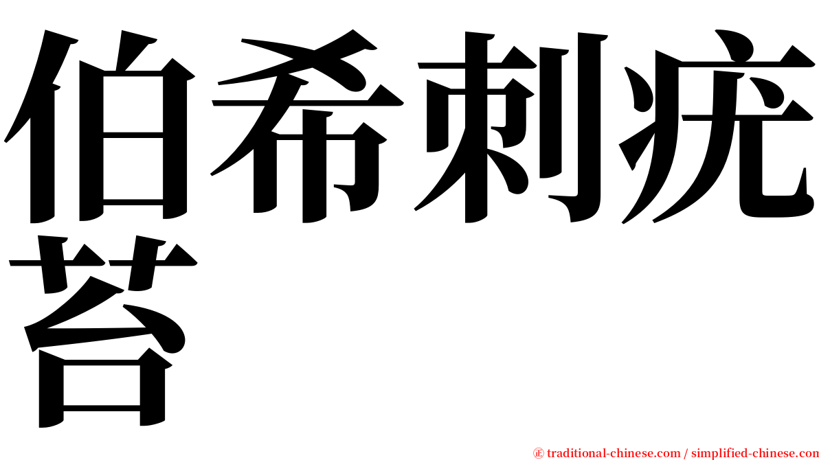 伯希刺疣苔 serif font