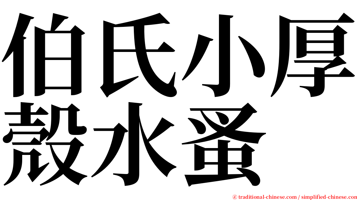 伯氏小厚殼水蚤 serif font